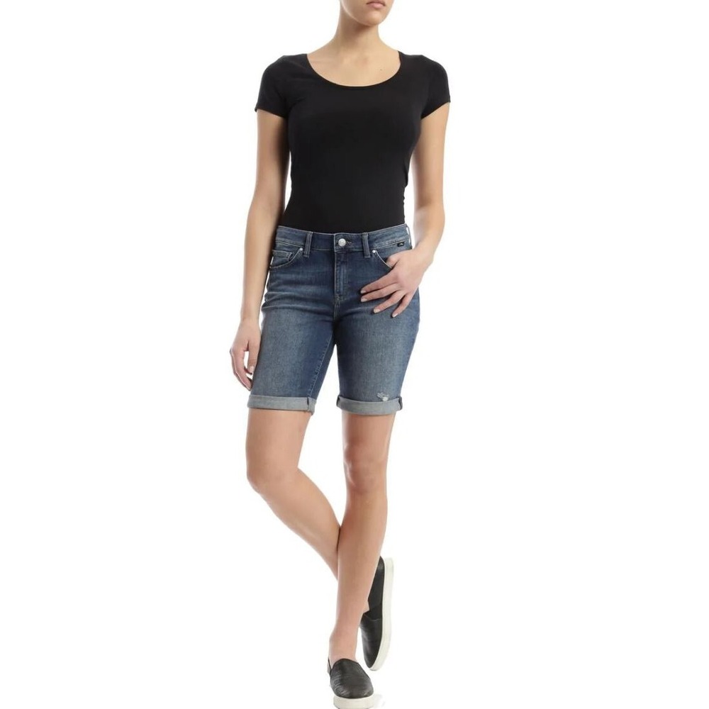 Mavi Jeans Alexis Mid Rise Bermuda Shorts Dark Used Vintage Blue W25 1441529356